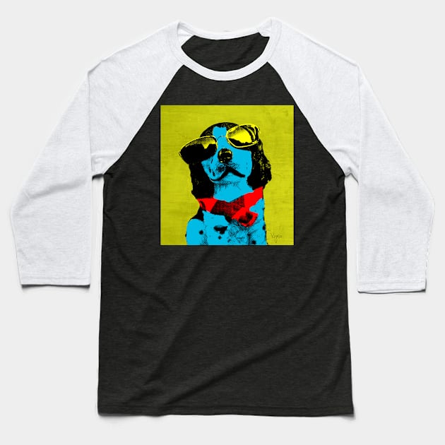 POP ART DOG LIGHT BLUE Baseball T-Shirt by NYWA-ART-PROJECT